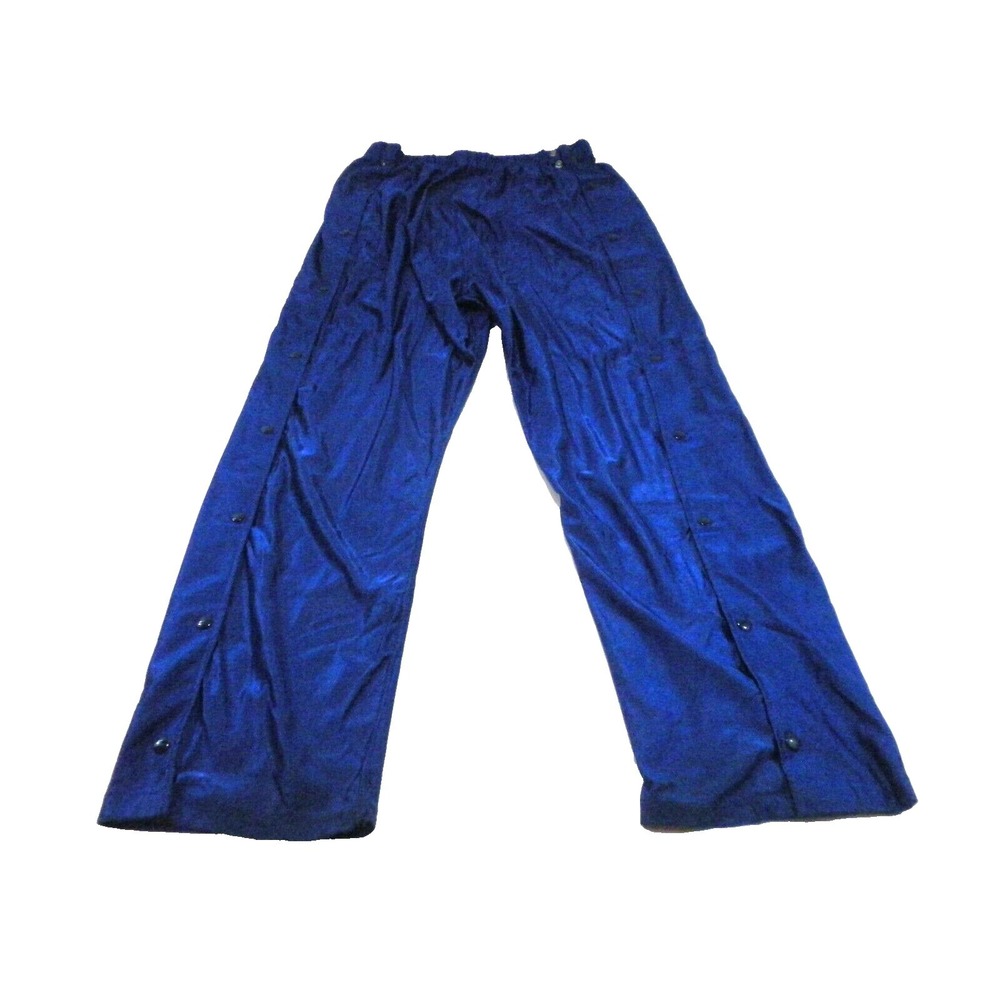 Delong Pants Mens 20 Blue Basketball Break Away Snap Warm‎ Up Track Vintage USA - Picture 3 of 13